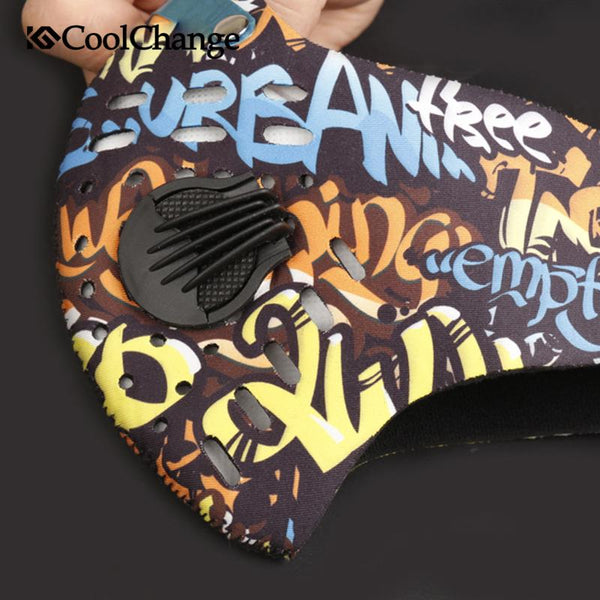 2017 CoolChange Cycling Mask With Filter 9 Colors Half Face Carbon Bicycle Bike Training Mask Mascarilla Polvo Mascaras Ciclismo