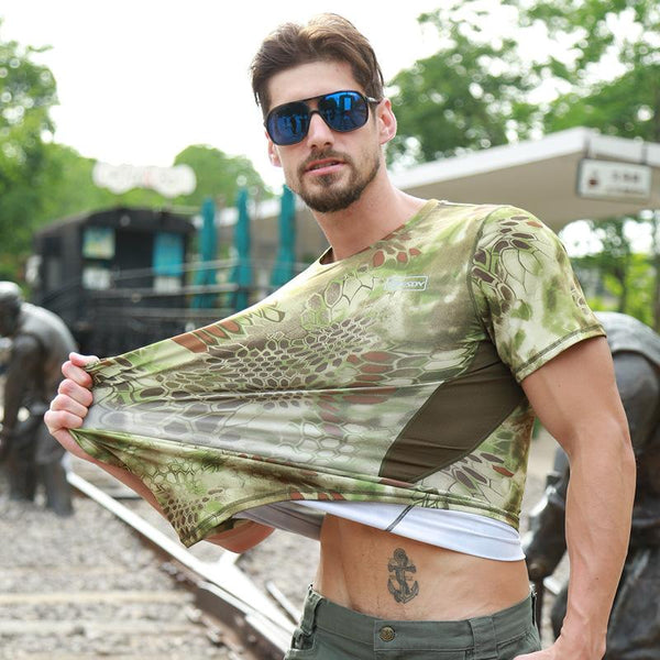2018 Bicycle Short Sleeve Camouflage men's sweatshirt drying fast T-shirt men's gymnasium training clothes sportswear