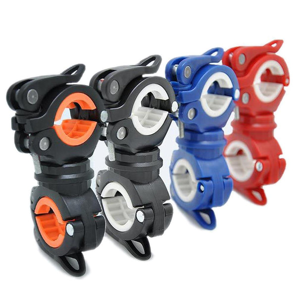 360 Degree Rotation Cycling Bike Flashlight Holder Bicycle Light Torch Mount LED Head Front Light Holder Clip Bike Light Holder