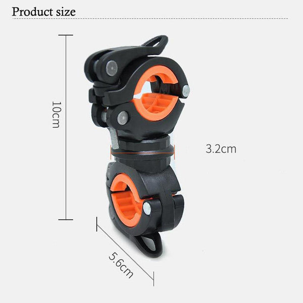 360 Degree Rotation Cycling Bike Flashlight Holder Bicycle Light Torch Mount LED Head Front Light Holder Clip Bike Light Holder