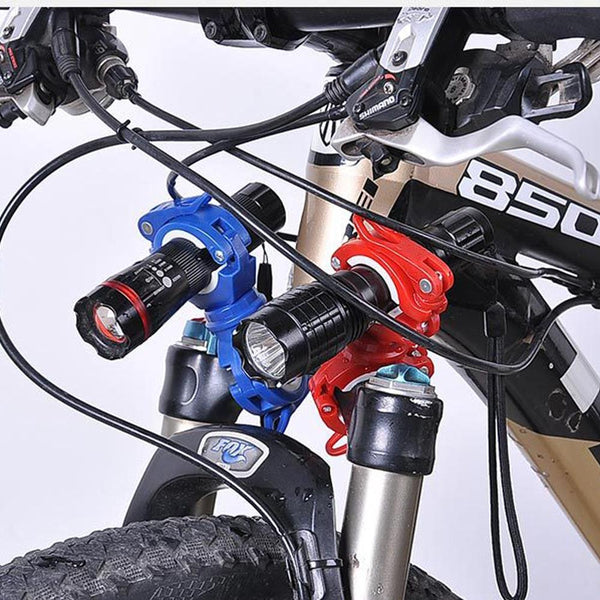 360 Degree Rotation Cycling Bike Flashlight Holder Bicycle Light Torch Mount LED Head Front Light Holder Clip Bike Light Holder