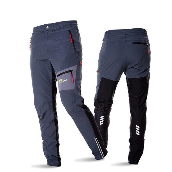 ACACIA Black Grey Breathable Soft Bicycle Safety Reflective Elastic Waist Pants Spring Autumn Men Cycling Long Pants 02997