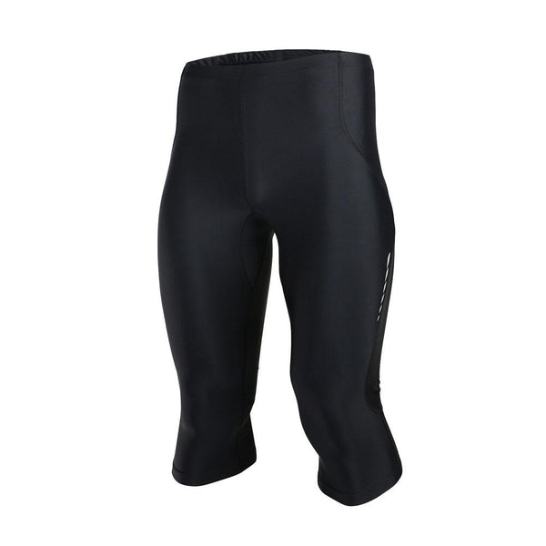 ARSUXEO Stretch Breathable Quick-Drying Compression Shorts Men's Cycling Running Tights Bike Riding Shorts 3/4 Length Pants