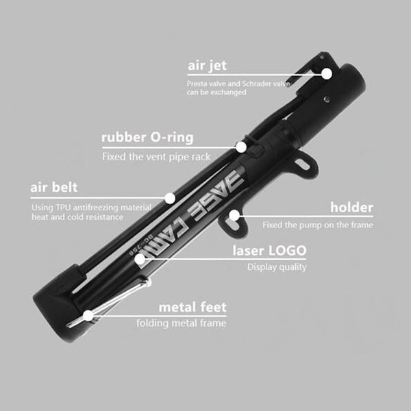 BASECAMP Bike Pump Bicycle Tire Portable Inflator Air Pump Mountain Road Bike MTB Cycling Air Press Frame Accessories H5801