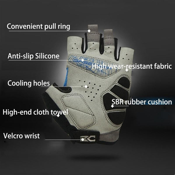 BASECAMP Cycling Gloves Half Finger Men Women Gel Pad Gym Sport MTB Bike Gloves Anti-Slip Breathable Cycling Accessories H5202