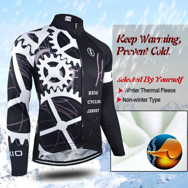 BXIO 2017 Long Sleeve Cycling Jersey Sets Winter Mens Pro Tour Racing Bicycle Clothing Uniformes De Ciclismo Para Hombre 080