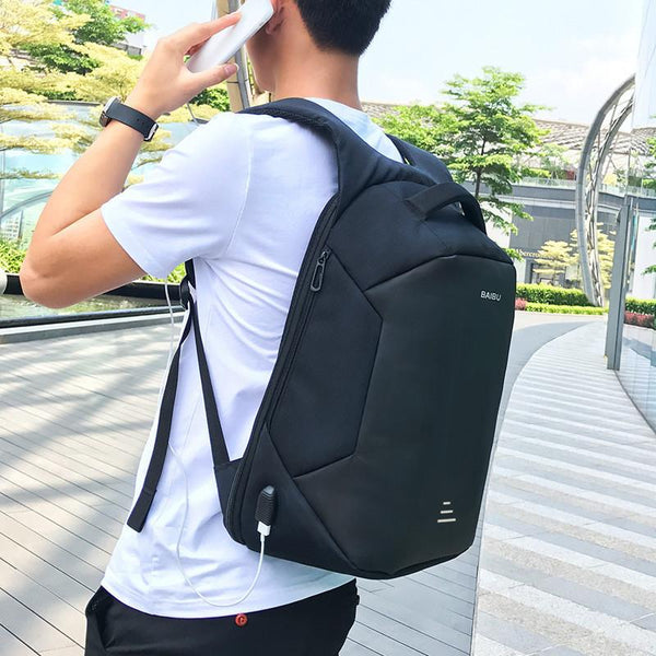 Brand 16'' Men Laptop Backpack External USB Charge Antitheft Computer Backpacks Male Waterproof Bags