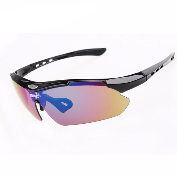 COPOZZ cycling glasses Bicycle sports MTB polarized sunglasses for men Anti UV protection goggles 3 lenses myopia frame
