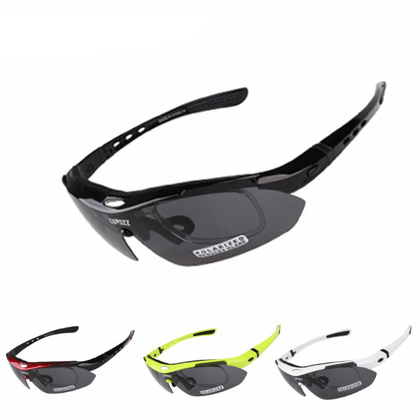 COPOZZ cycling glasses Bicycle sports MTB polarized sunglasses for men Anti UV protection goggles 3 lenses myopia frame