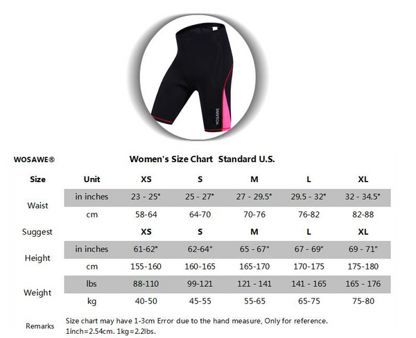 WOSAWE NEW Outdoor Sportswear Women Riding Shorts Bike Clothes Bicycle Cycling Clothing 3D Padded Short Pants Breathable