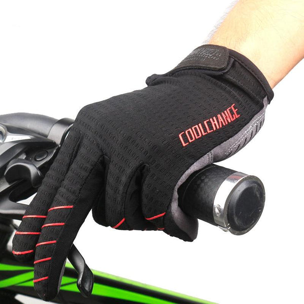 CoolChange Cycling Gloves Full Finger Sport Shockproof MTB Bike Touch Screen Gloves Man Woman Bicycle Sponge Long Finger Glove