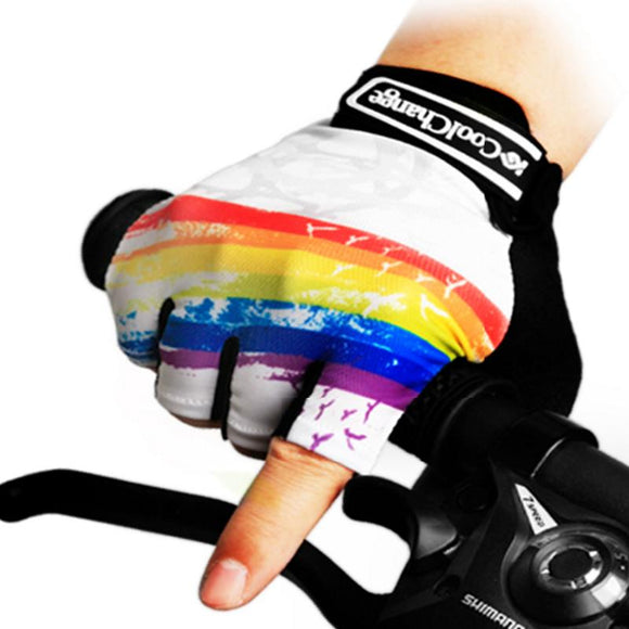 CoolChange Cycling Gloves Half Finger Mens Women's Summer Bicycle Sport Gloves Breathable Nylon MTB Bike Gloves Guantes Ciclismo