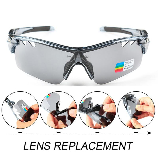 CoolChange Polarized Cycling Glasses Bike Outdoor Sports Bicycle Sunglasses Goggles 5 Groups of Lenses Eyewear Myopia Frame