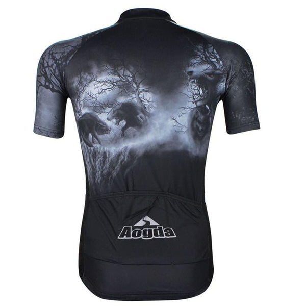 HOT! Men Cycling Jersey Wolf Pattern Cycling Clothing Bicycle Top Bicycle Jacket Bike Short Sleeve Cycling Wear Shirts
