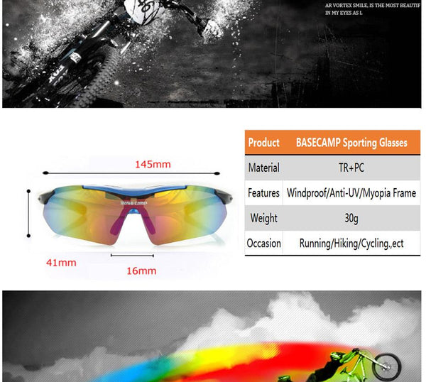 BASECAMP Cycling Glasses Polarized UV400 Men 3 Lens Outdoor Sport Mountain Road Bicycle MTB Running Fishing Sunglasses K5302