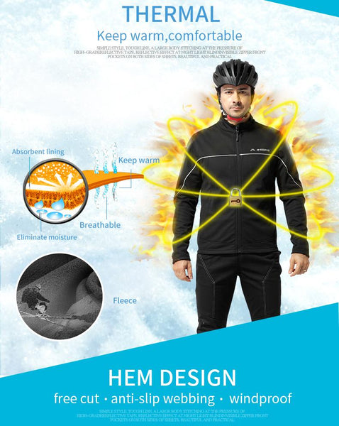 INBIKE Winter Cycling Jacket Fleece Warm Thermal Jacket Solid Windbreaker Soft Shell Atheletic Jacket Climbing Hiking Bike Suit