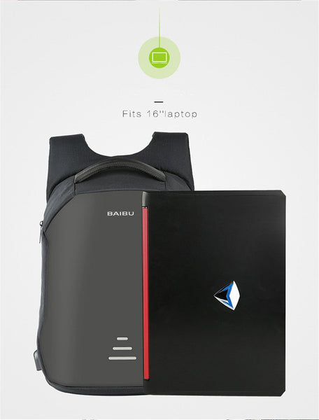 Brand 16'' Men Laptop Backpack External USB Charge Antitheft Computer Backpacks Male Waterproof Bags