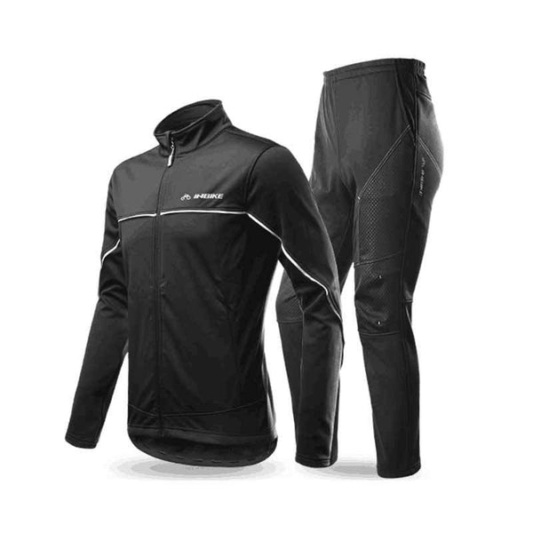 INBIKE Winter Cycling Jacket Fleece Warm Thermal Jacket Solid Windbreaker Soft Shell Atheletic Jacket Climbing Hiking Bike Suit