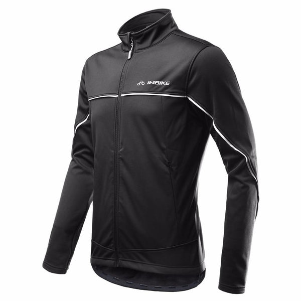 INBIKE Winter Cycling Jacket Fleece Warm Thermal Jacket Solid Windbreaker Soft Shell Atheletic Jacket Climbing Hiking Bike Suit