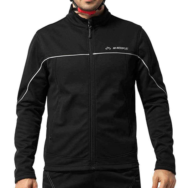 INBIKE Winter Cycling Jacket Fleece Warm Thermal Jacket Solid Windbreaker Soft Shell Atheletic Jacket Climbing Hiking Bike Suit