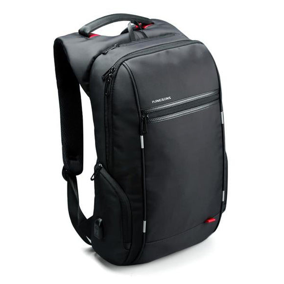 Kingsons Brand 15.6'' Men Laptop Backpack External USB Charge Antitheft Computer Backpacks Male Waterproof Bags
