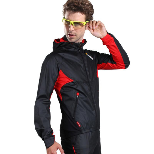 LANCE SOBIKE WINDOUT Winter Outdoor Cycling Jersey Windproof Breathable Riding Coat Men Women Long Sleeves Hooded Clothing