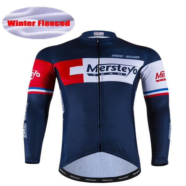 Long Sleeve Breathable Ropa Ciclismo Hombre Invierno Winter Thermal Fleece Long Cycling Jersey Maillot Only Men MTB Clothing