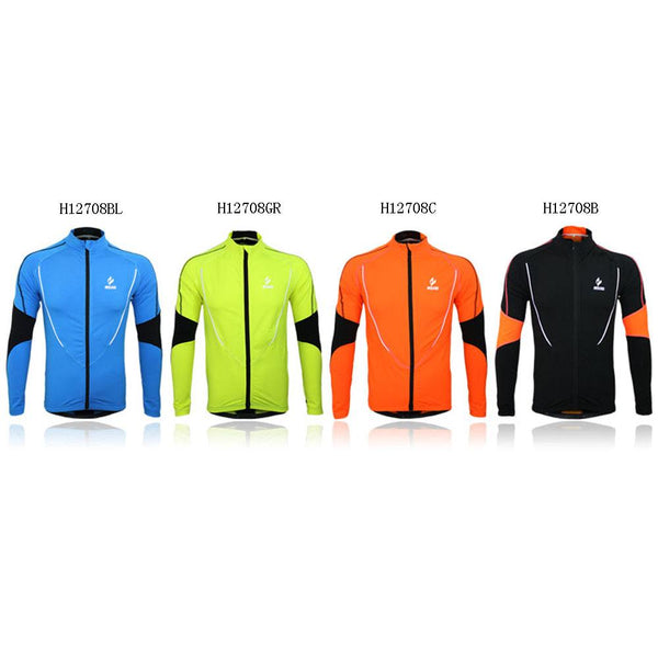 M-XXL Autumn Men Women Cycling Jerseys Warm Fleece Outdoor Sport Riding Jackets Bike Breathable Reflective Long Sleeve Wind Coat