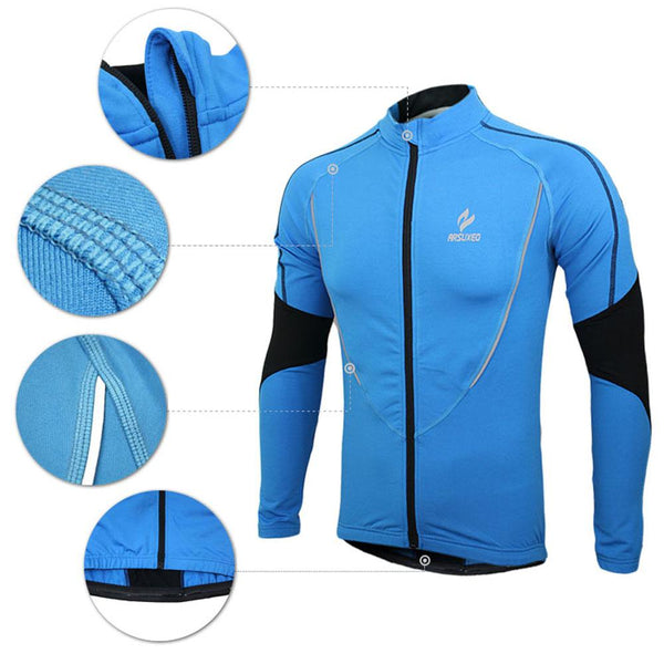 M-XXL Autumn Men Women Cycling Jerseys Warm Fleece Outdoor Sport Riding Jackets Bike Breathable Reflective Long Sleeve Wind Coat