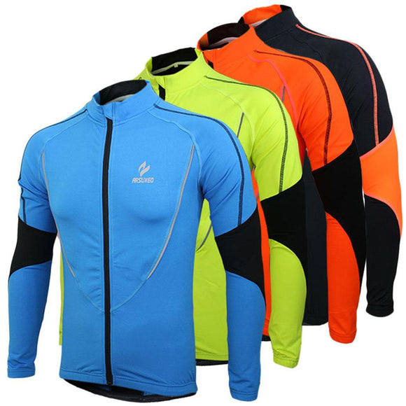 M-XXL Autumn Men Women Cycling Jerseys Warm Fleece Outdoor Sport Riding Jackets Bike Breathable Reflective Long Sleeve Wind Coat