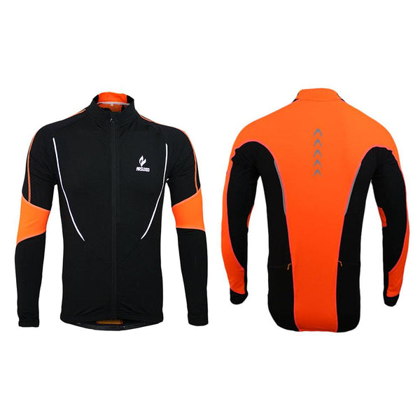 M-XXL Autumn Men Women Cycling Jerseys Warm Fleece Outdoor Sport Riding Jackets Bike Breathable Reflective Long Sleeve Wind Coat