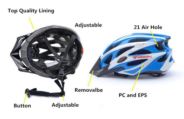 MOON Brand Professional Bicycle/Cycling Helmet Ultralight Integrally-molded 21 Air Vents Bike Helmet Dual Use MTB or Road