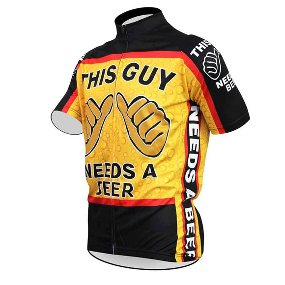 NEW Men's cycling clothing Short Sleeve this guy needs a beer cycling jersey ROAD bicycle clothes