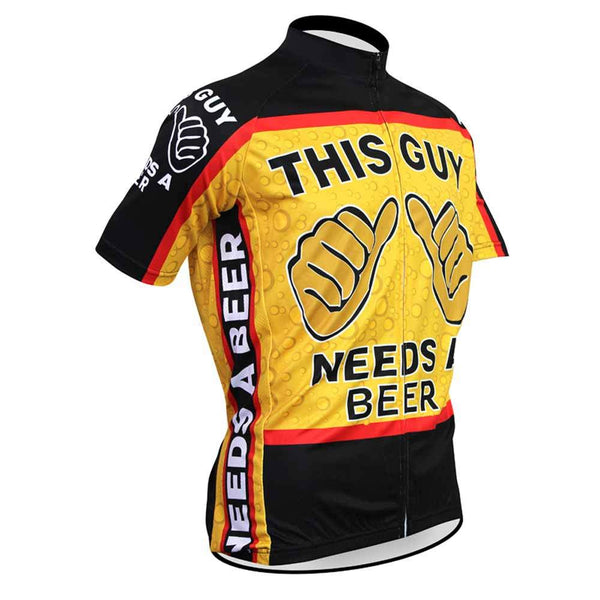 NEW Men's cycling clothing Short Sleeve this guy needs a beer cycling jersey ROAD bicycle clothes