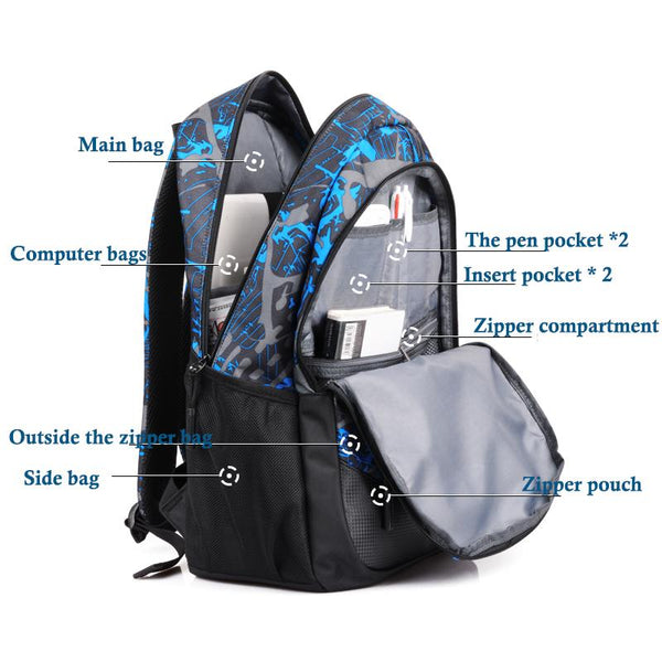 New Design USB Charging Men's Backpacks Male Casual Travel Luminous Mochila Teenagers Women Student School Bags Laptop Backpack
