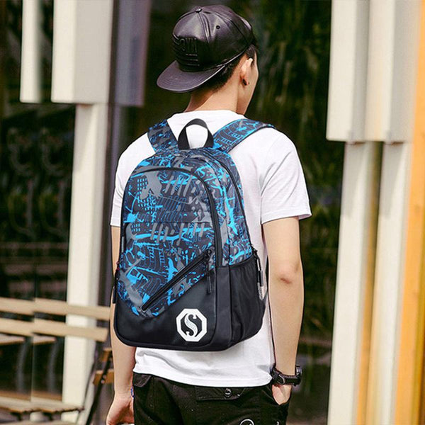 New Design USB Charging Men's Backpacks Male Casual Travel Luminous Mochila Teenagers Women Student School Bags Laptop Backpack