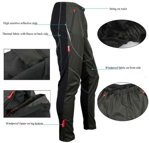 New Men' Thermal Fleece Winter Windproof Cycling Pants Bike/Bicycle Sports Outdoor Trousers