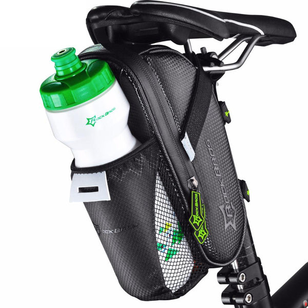 ROCKBROS Bicycle Saddle Bag With Water Bottle Pocket Waterproof MTB Bike Rear Bags Cycling Rear Seat Tail Bag Bike Accessories