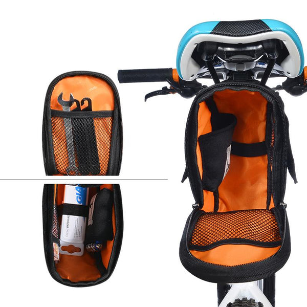ROCKBROS Bicycle Saddle Bag With Water Bottle Pocket Waterproof MTB Bike Rear Bags Cycling Rear Seat Tail Bag Bike Accessories