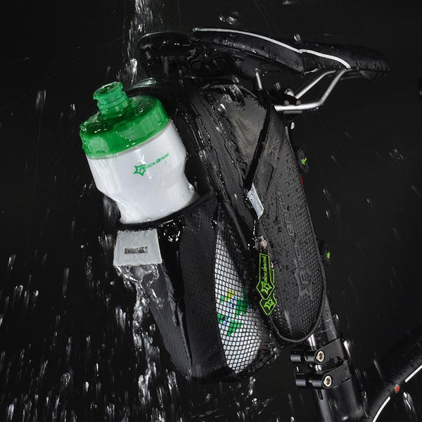 ROCKBROS Bicycle Saddle Bag With Water Bottle Pocket Waterproof MTB Bike Rear Bags Cycling Rear Seat Tail Bag Bike Accessories