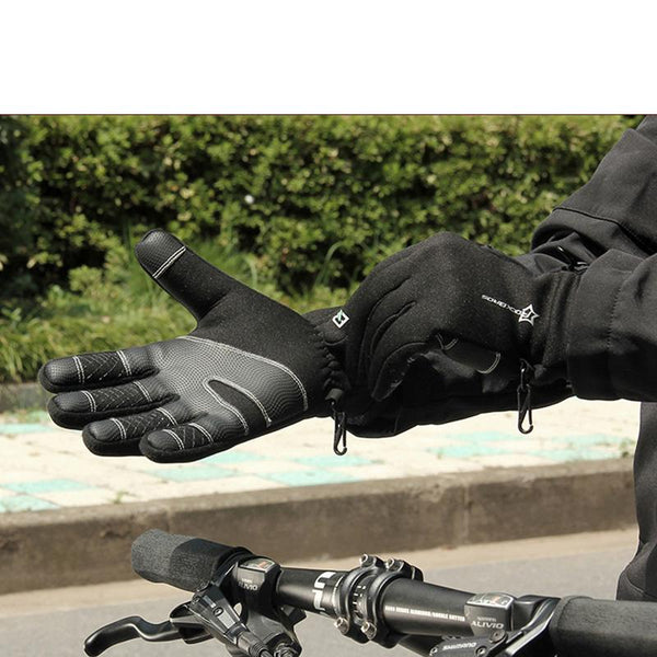 ROCKBROS Bike Gloves Winter Thermal Windproof Warm Full Finger Cycling Glove Anti-slip Bike Bicycle Gloves for Man Woman