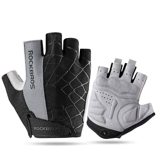 ROCKBROS Cycling Bike Half Finger Gloves Shockproof Breathable MTB Mountain Bicycle Gloves Men Women Sports Cycling Clothings