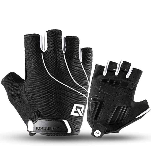 ROCKBROS Cycling Bike Half Finger Gloves Shockproof Breathable MTB Mountain Bicycle Gloves Men Women Sports Cycling Clothings
