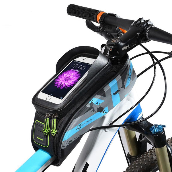 ROCKBROS MTB Road Bicycle Bike Bags Rainproof Touch Screen Cycling Top Front Tube Frame Bags 5.8/6.0 Phone Case Bike Accessories