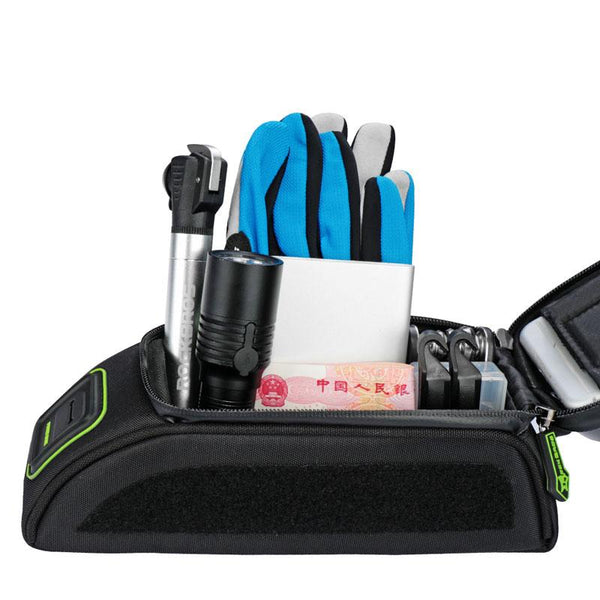 ROCKBROS MTB Road Bicycle Bike Bags Rainproof Touch Screen Cycling Top Front Tube Frame Bags 5.8/6.0 Phone Case Bike Accessories
