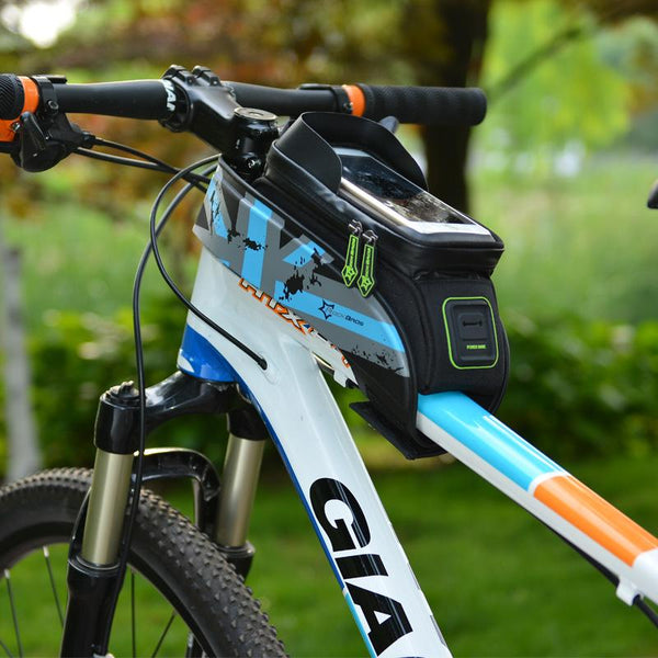 ROCKBROS MTB Road Bicycle Bike Bags Rainproof Touch Screen Cycling Top Front Tube Frame Bags 5.8/6.0 Phone Case Bike Accessories