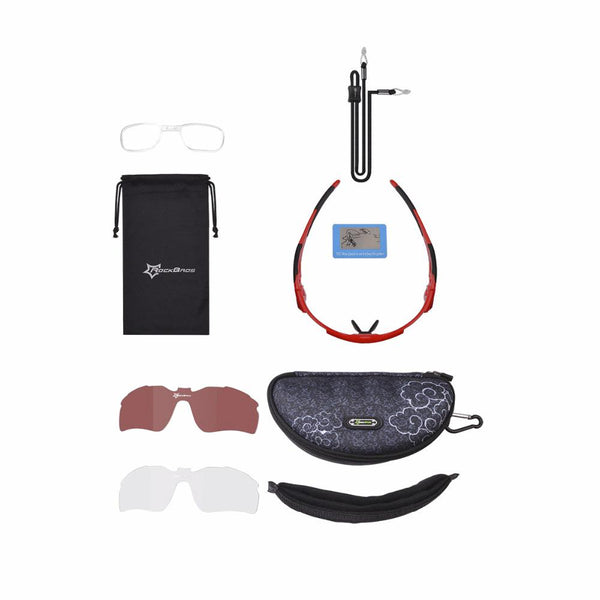 ROCKBROS Polarized Photochromic Cycling Glasses Bike Glasses Outdoor Sports Bicycle Sunglasses Goggles Eyewear Myopia Frame