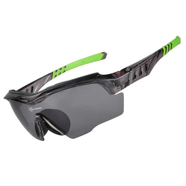 ROCKBROS Tiger Shark Polarized Riding Glasses Cycling Bike Frame 3 Myopia Lenses Bike Eyewear GS0008