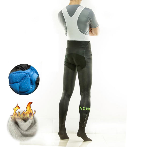 Racmmer Warm 2018 Winter Thermal Fleece Cycling Long Bicycle Bib Pants 5D Gel Pad Bike Bib Tights Mtb Men Ropa Ciclismo #CK-01