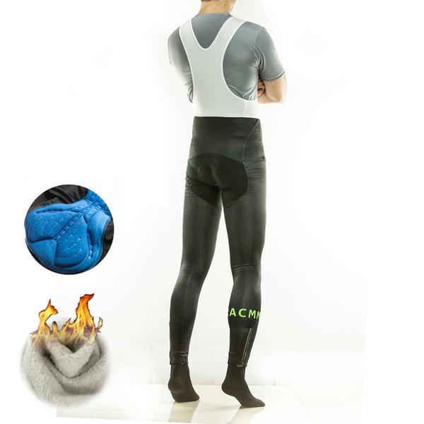 Racmmer Warm 2018 Winter Thermal Fleece Cycling Long Bicycle Bib Pants 5D Gel Pad Bike Bib Tights Mtb Men Ropa Ciclismo #CK-01